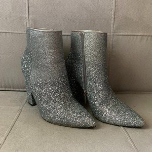 Silver Sparkly Heeled Boots